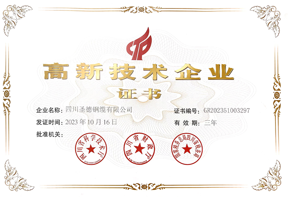 高新技術(shù)企業(yè)證書